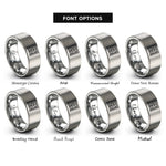 font options for inside engraving on silver football end rings