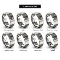 font options for inside engraving on silver football end rings
