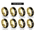 font options for inside engraving on black & gold football helmet rings