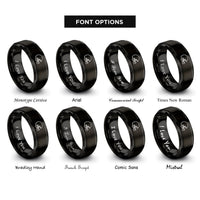 font options for inside engraving on black football helmet rings