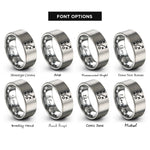 font options for inside engraving on gray football play rings