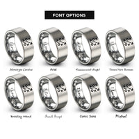 font options for inside engraving on gray football play rings