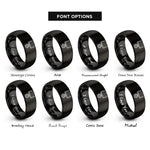 font options for inside engraving on black football uprights ball rings