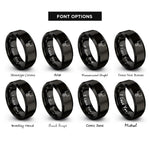 font options for inside engraving on black football uprights ball rings