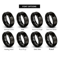 font options for inside engraving on black football uprights ball rings