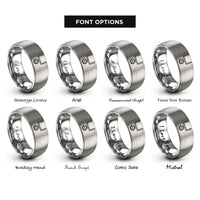 font options for inside engraving on gray football uprights ball rings