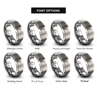 font options for inside engraving on grey football uprights ball rings