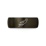 personalized gifts for him – gunmetal & blue tungsten freediver monofin wedding band