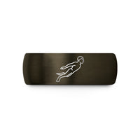 personalized gifts for him – gunmetal & blue tungsten freediver monofin wedding band