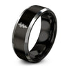 Rod of Asclepius – Tungsten Wedding Band, 8 mm, Gray, Black Comfort-Fit Unisex