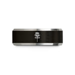 21st birthday gift ideas – black & gray tungsten rose cross wedding band