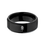unique birthday gifts him – black tungsten rose cross wedding band
