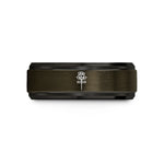 special gifts for him – gunmetal & black tungsten rose cross wedding band