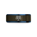 personalized gifts for him – gunmetal & blue tungsten solar cell grid wedding band