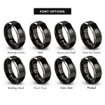 font options for inside engraving on black & gray forbidden city rings