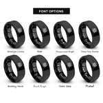 font options for inside engraving on black forbidden city rings