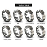 font options for inside engraving on grey forbidden city rings