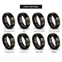 font options for inside engraving on gunmetal & black forbidden city rings