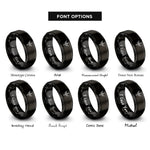 font options for inside engraving on black forces dagger rings