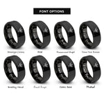 font options for inside engraving on black forces dagger rings