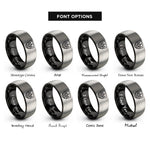 font options for inside engraving on black & gray forest badge rings