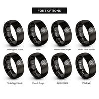 font options for inside engraving on black forest badge rings