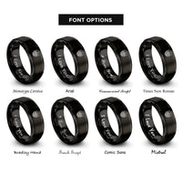 font options for inside engraving on black forest badge rings