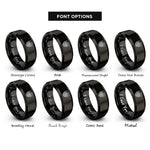 font options for inside engraving on black forest badge rings