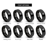 font options for inside engraving on black forest badge rings