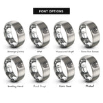 font options for inside engraving on silver forest badge rings