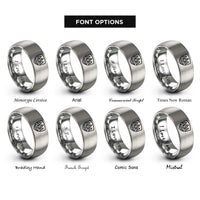 font options for inside engraving on silver forest badge rings