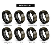 font options for inside engraving on gunmetal & black forest badge rings