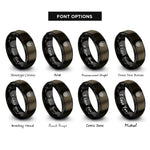 font options for inside engraving on gunmetal & black forest badge rings