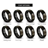 font options for inside engraving on gunmetal & black forest badge rings