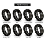 font options for inside engraving on black forest ridge rings