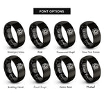 font options for inside engraving on black forest silhouette rings