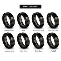 font options for inside engraving on black forest silhouette rings