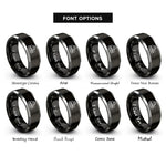 font options for inside engraving on black & grey forestry bogie track rings