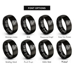 font options for inside engraving on black forestry bogie track rings