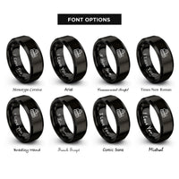 font options for inside engraving on black forestry bogie track rings