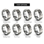 font options for inside engraving on gray forestry bogie track rings