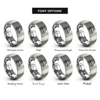 font options for inside engraving on gray forestry bogie track rings