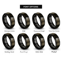 font options for inside engraving on gunmetal & black forestry bogie track rings
