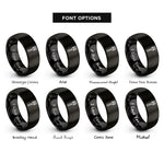 font options for inside engraving on black fork rings