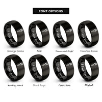 font options for inside engraving on black fork rings