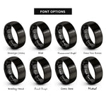 font options for inside engraving on black fork rings