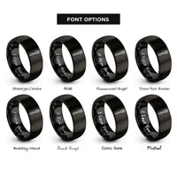 font options for inside engraving on black fork rings