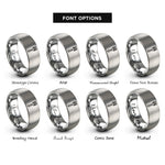 font options for inside engraving on silver fork rings