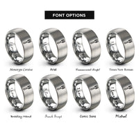 font options for inside engraving on silver fork rings
