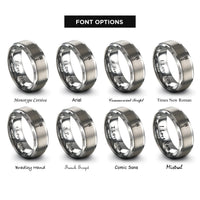 font options for inside engraving on grey fork rings
